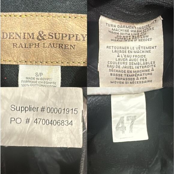 Denim & Supply Ralph Lauren Black Denim Trucker Jacket Utility Workwear Sz Small - Picture 9 of 10